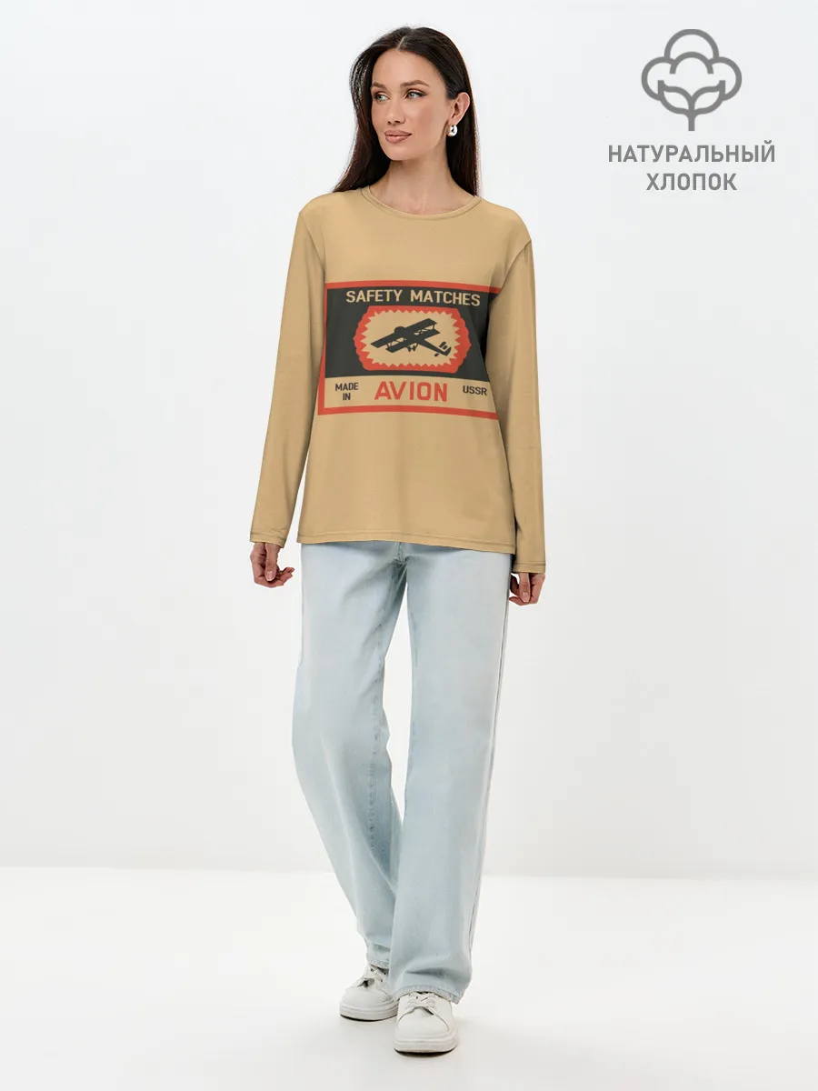 Лонгслив женский. Хлопок / Спички