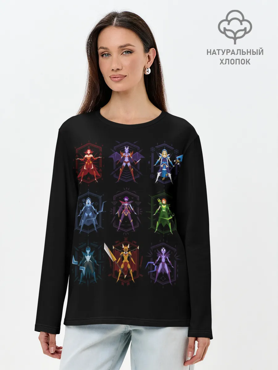 Лонгслив женский. Хлопок / Girls power | Dota 2