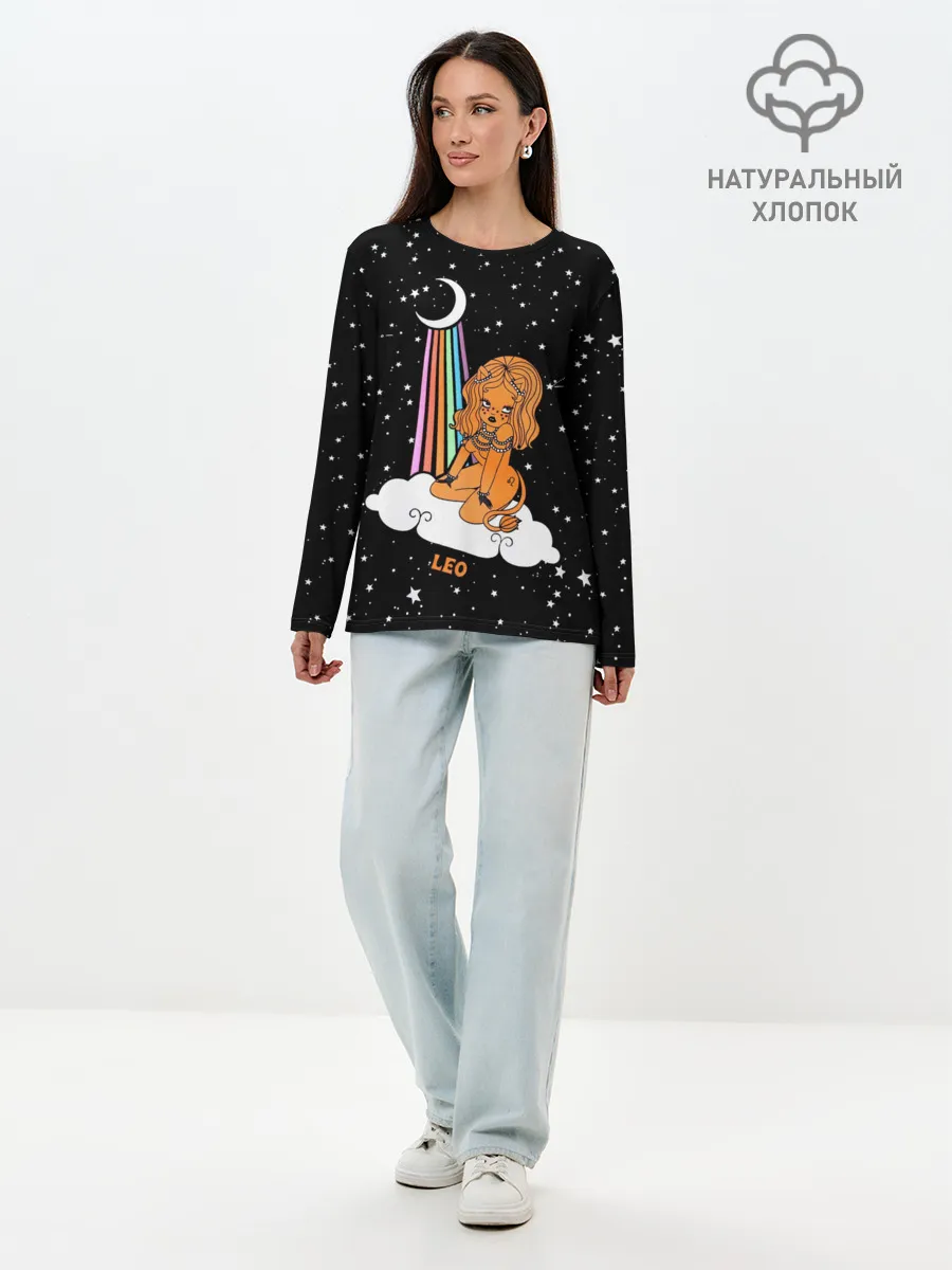 Лонгслив женский. Хлопок / Львица