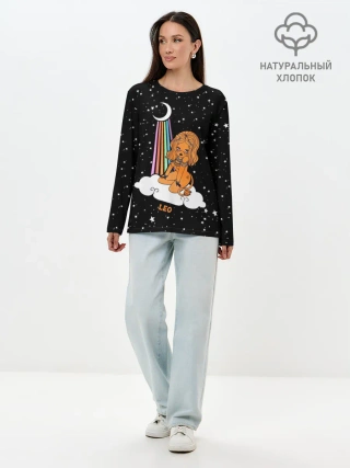 Лонгслив женский. Хлопок / Львица