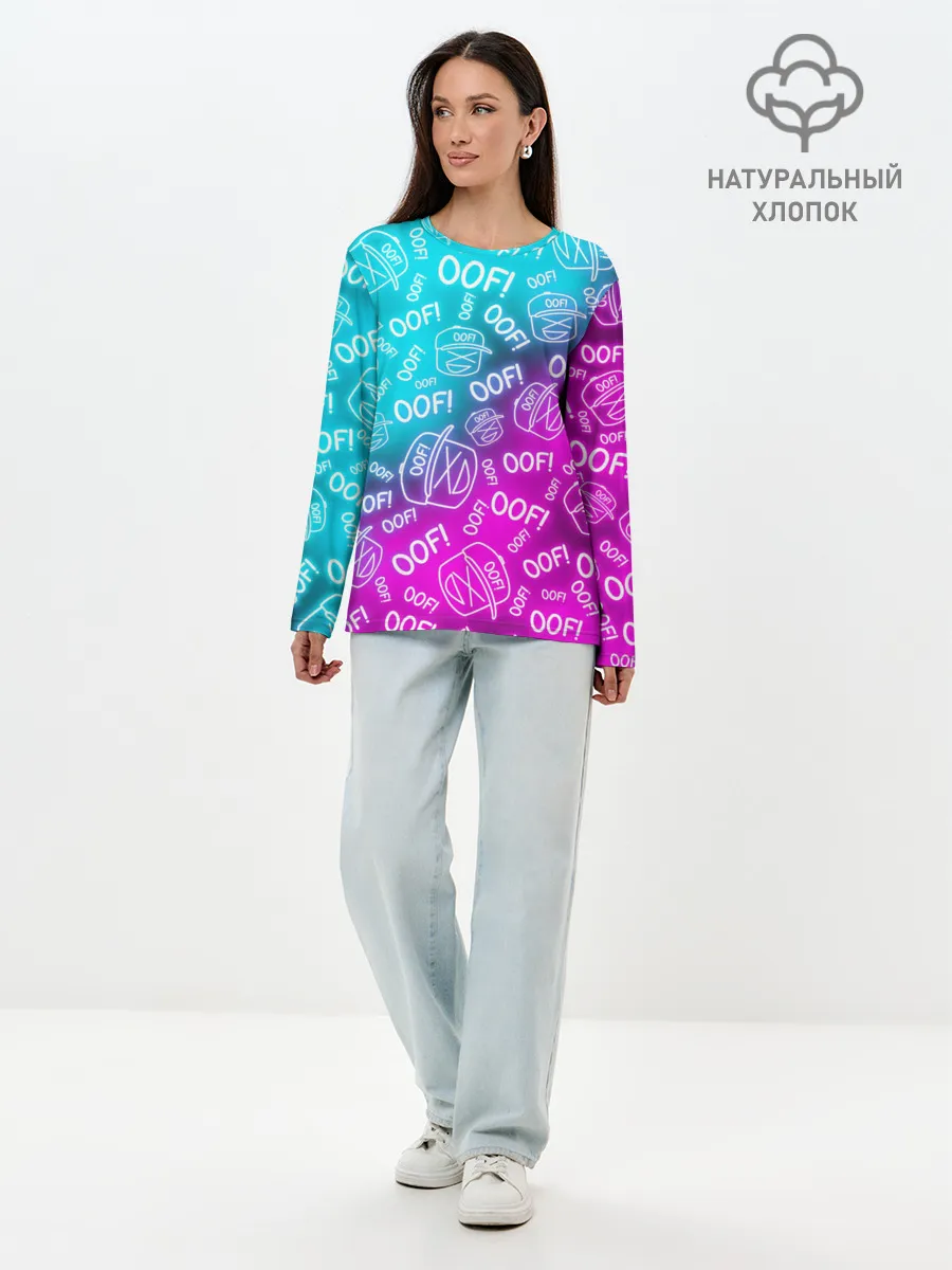 Лонгслив женский. Хлопок / OOF ROBLOX