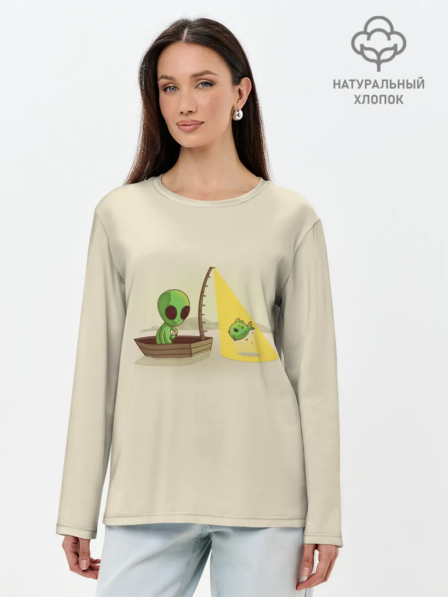Лонгслив женский. Хлопок / Alien Fishing