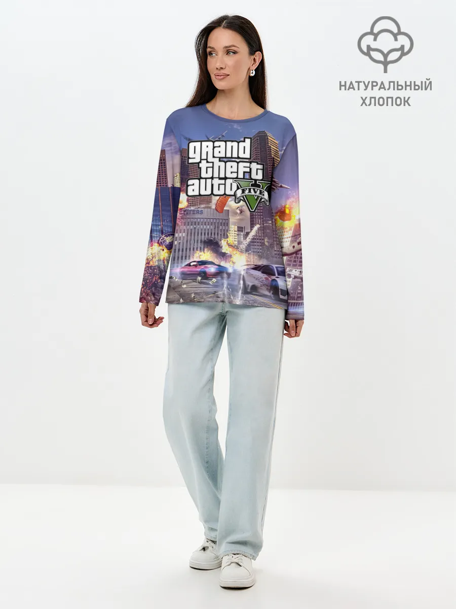Лонгслив женский. Хлопок / ЭКШЕН Grand Theft Auto V
