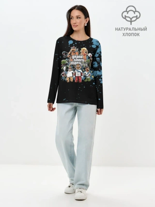 Лонгслив женский. Хлопок / Grand Theft Mario V