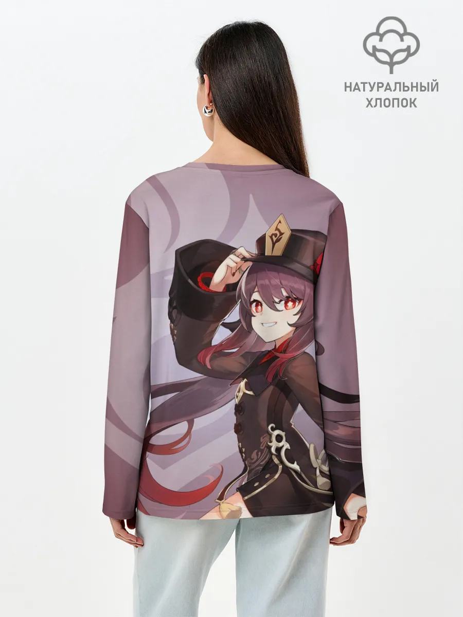 Лонгслив женский. Хлопок / GENSHIN IMPACT, ХУ ТАО