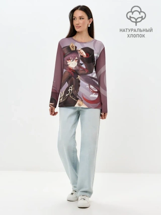 Лонгслив женский. Хлопок / GENSHIN IMPACT, ХУ ТАО