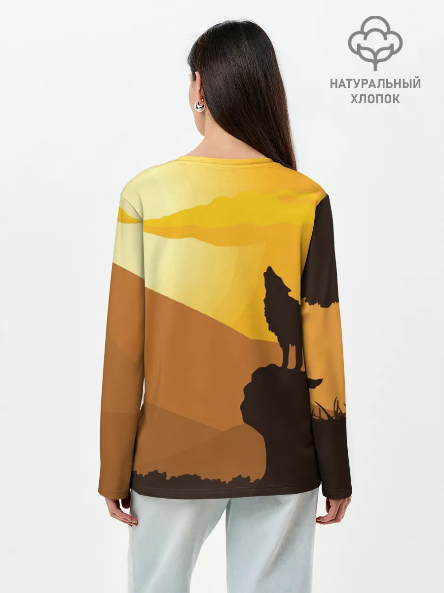 Лонгслив женский. Хлопок / Rust