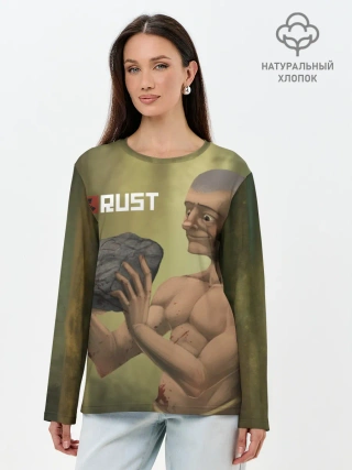 Лонгслив женский. Хлопок / Rust
