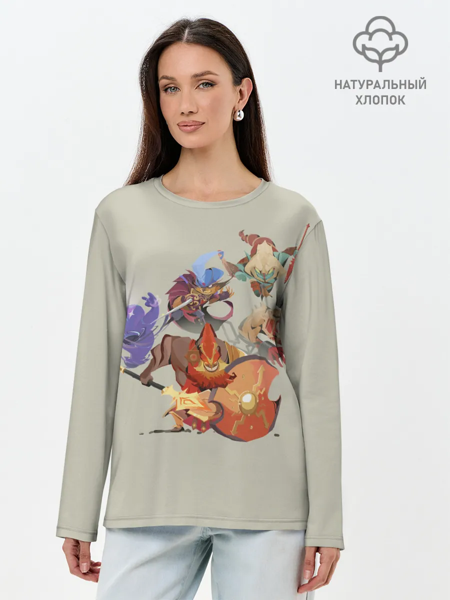 Лонгслив женский. Хлопок / Fight me | Dota 2