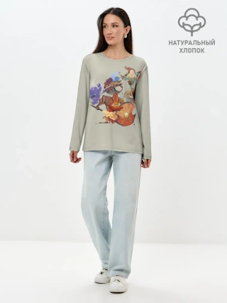 Лонгслив женский. Хлопок / Fight me | Dota 2