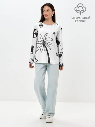 Лонгслив женский. Хлопок / Летние вайбы