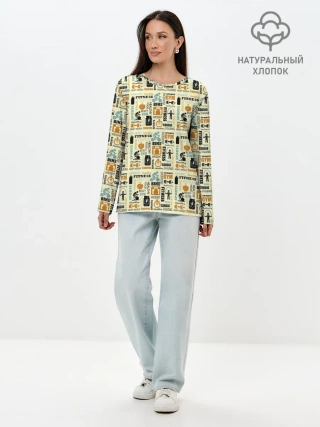 Лонгслив женский. Хлопок / Спорт