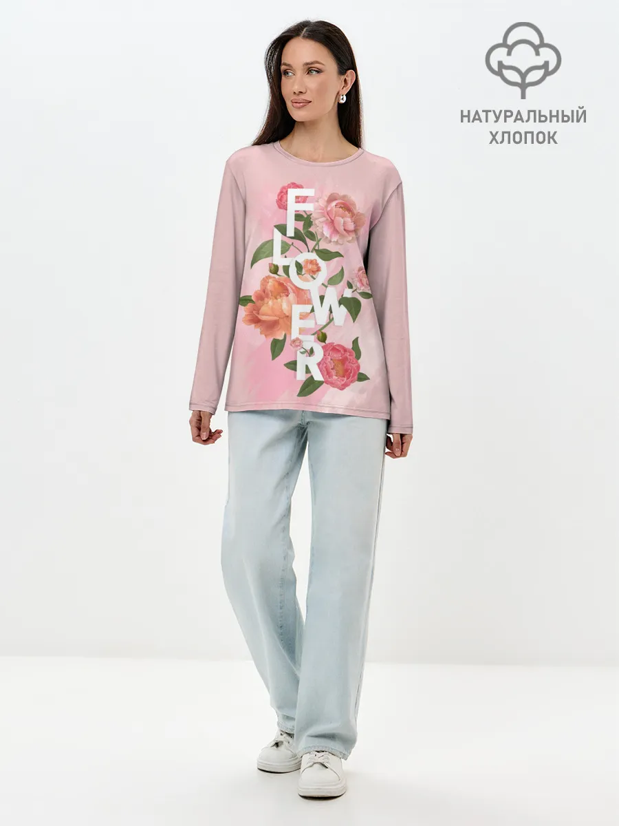 Лонгслив женский. Хлопок / Flower