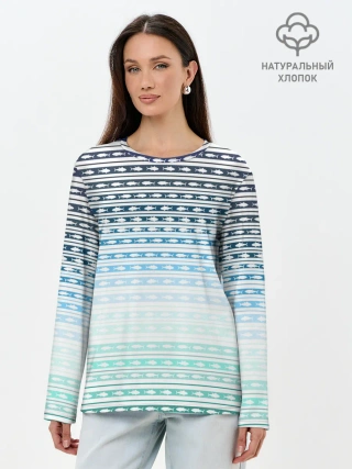 Лонгслив женский. Хлопок / Sunset fish