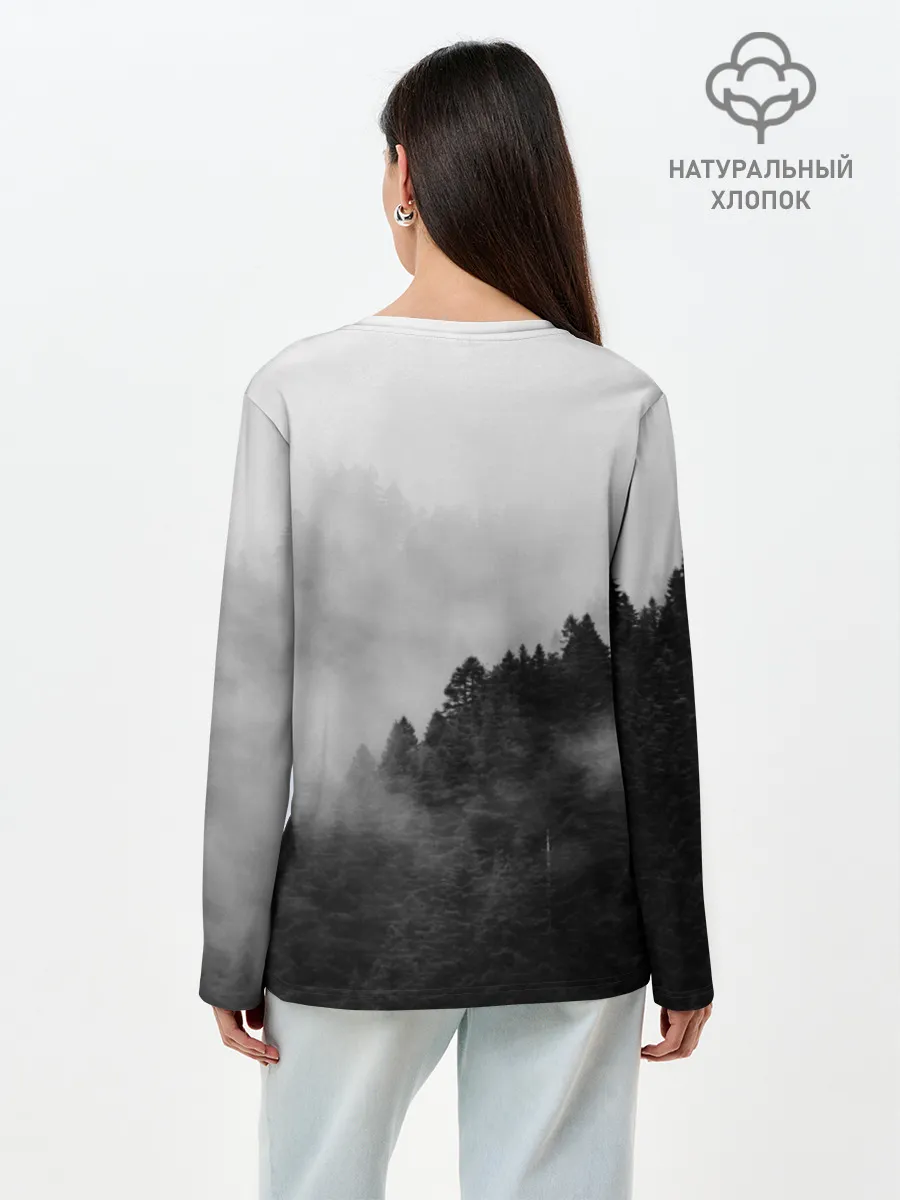 Лонгслив женский. Хлопок / Природа - Лес