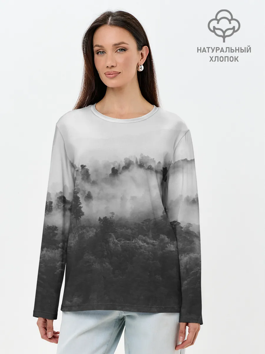 Лонгслив женский. Хлопок / Лес