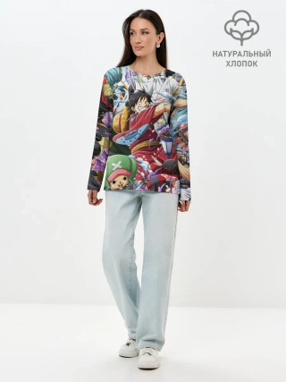 Лонгслив женский. Хлопок / One Piece стикербомбинг