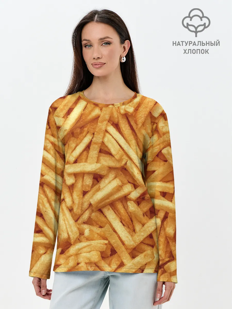 Лонгслив женский. Хлопок / Картошечка ФРИ