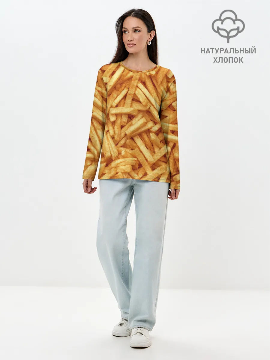 Лонгслив женский. Хлопок / Картошечка ФРИ