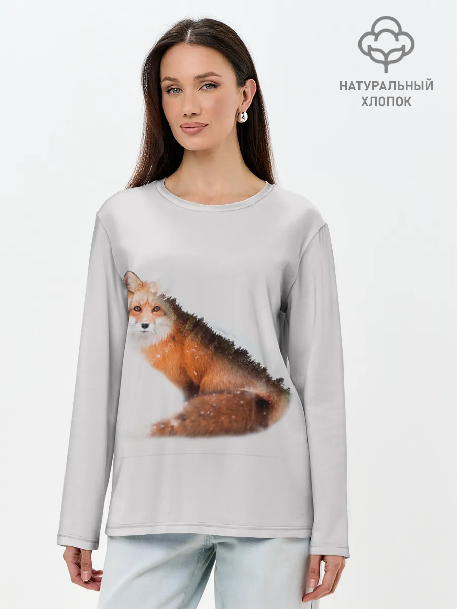Лонгслив женский. Хлопок / Лисица