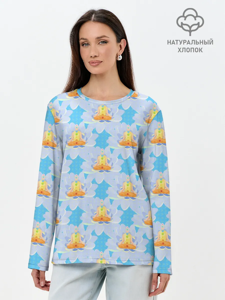 Лонгслив женский. Хлопок / Йога