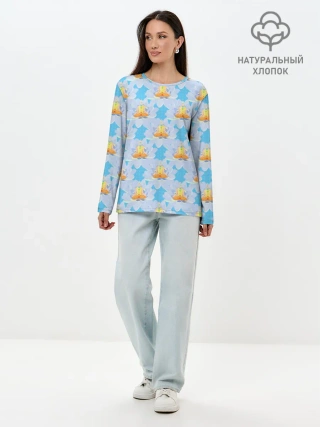 Лонгслив женский. Хлопок / Йога