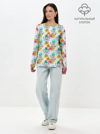 Лонгслив женский. Хлопок / Йога