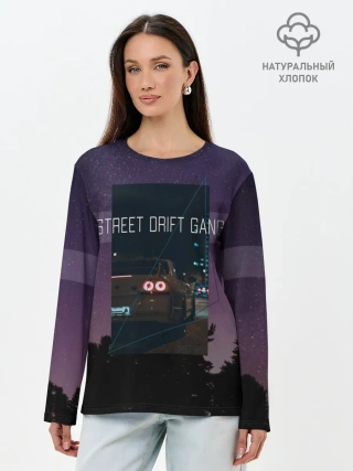 Лонгслив женский. Хлопок / Street Drift Gang | Дрифт