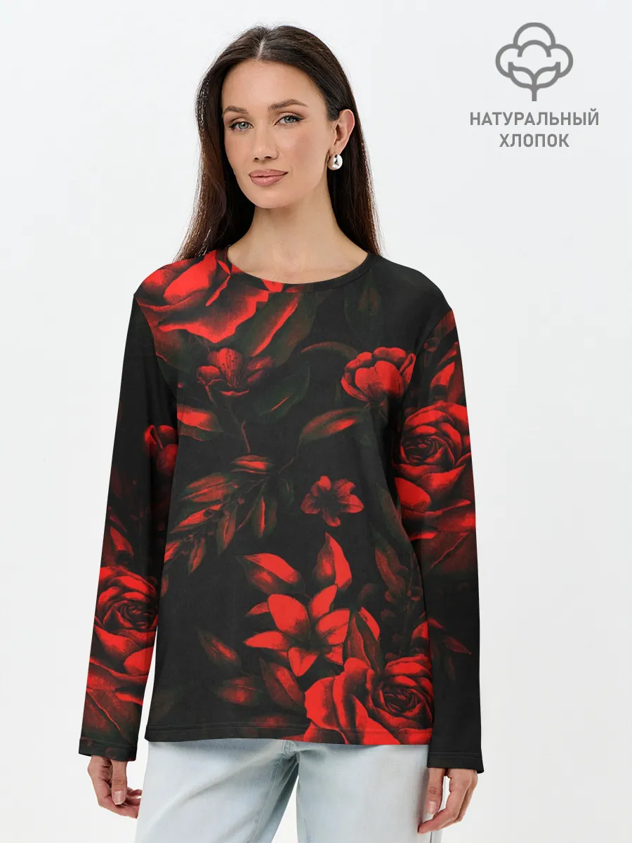 Лонгслив женский. Хлопок / ROSES | РОЗЫ