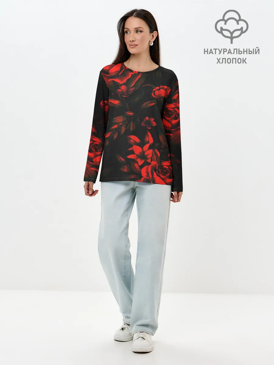 Лонгслив женский. Хлопок / ROSES | РОЗЫ