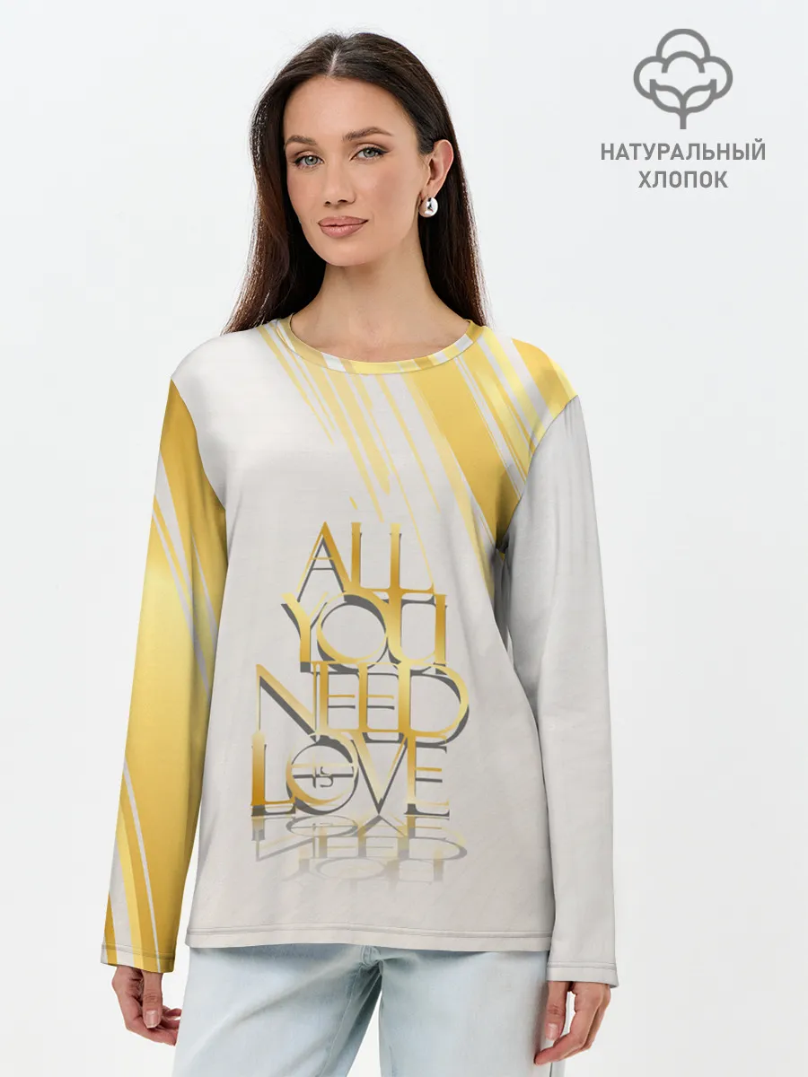 Лонгслив женский. Хлопок / я тебя люблю