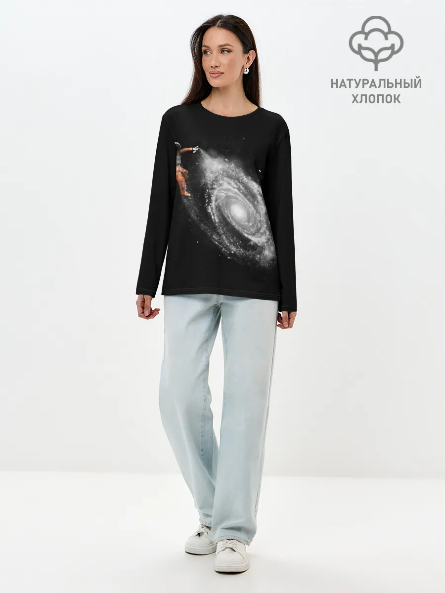 Лонгслив женский. Хлопок / Художник Космонавт