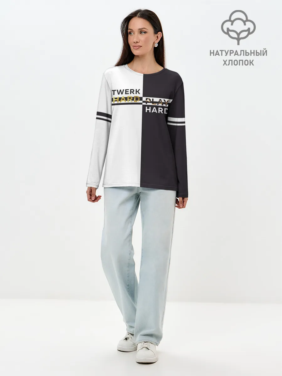 Лонгслив женский. Хлопок / Twerk hard