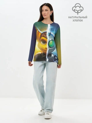 Лонгслив женский. Хлопок / Рэтчет и Кланr