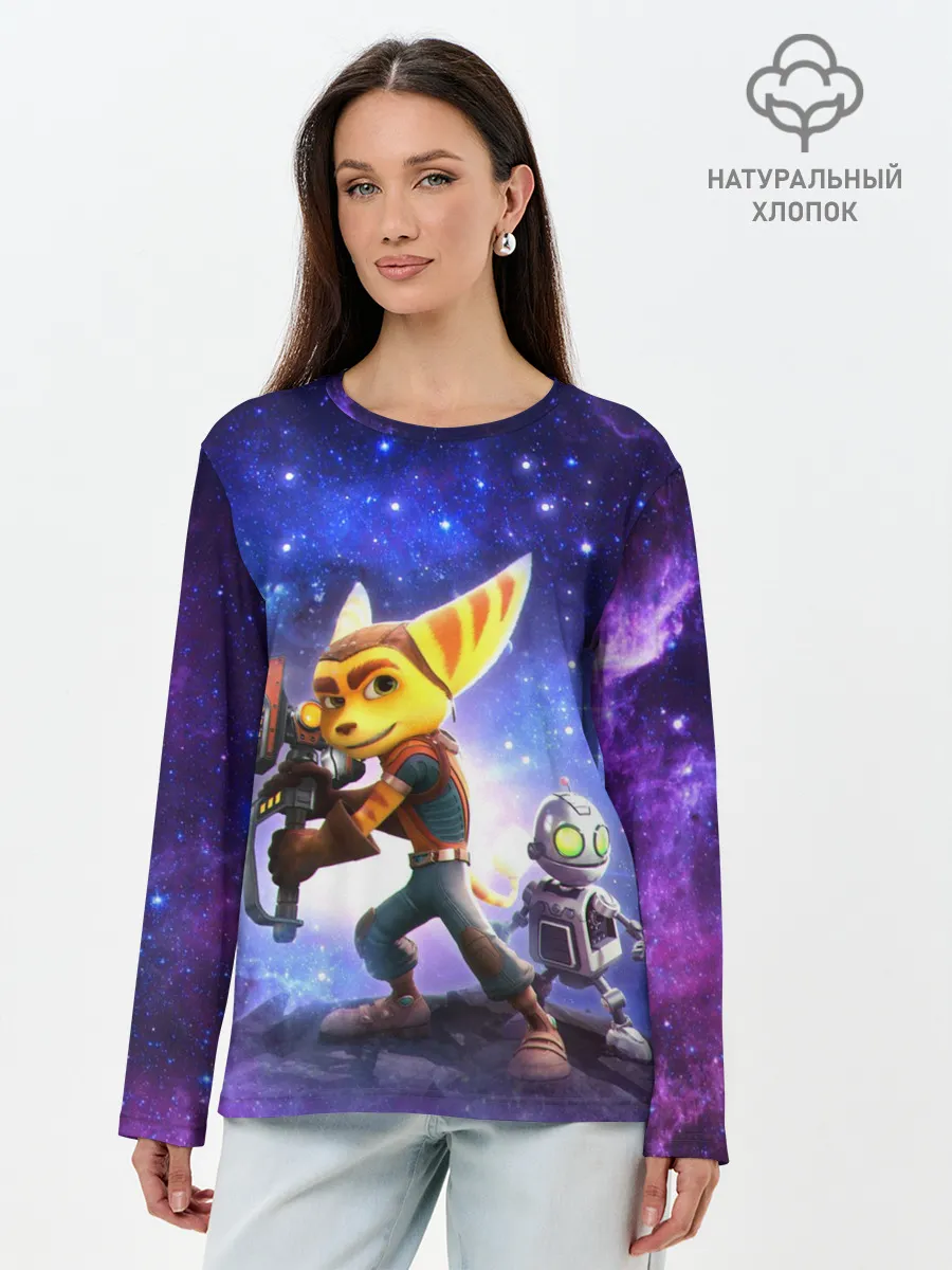 Лонгслив женский. Хлопок / Ratchet & Clank game