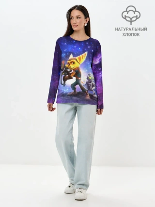 Лонгслив женский. Хлопок / Ratchet & Clank game