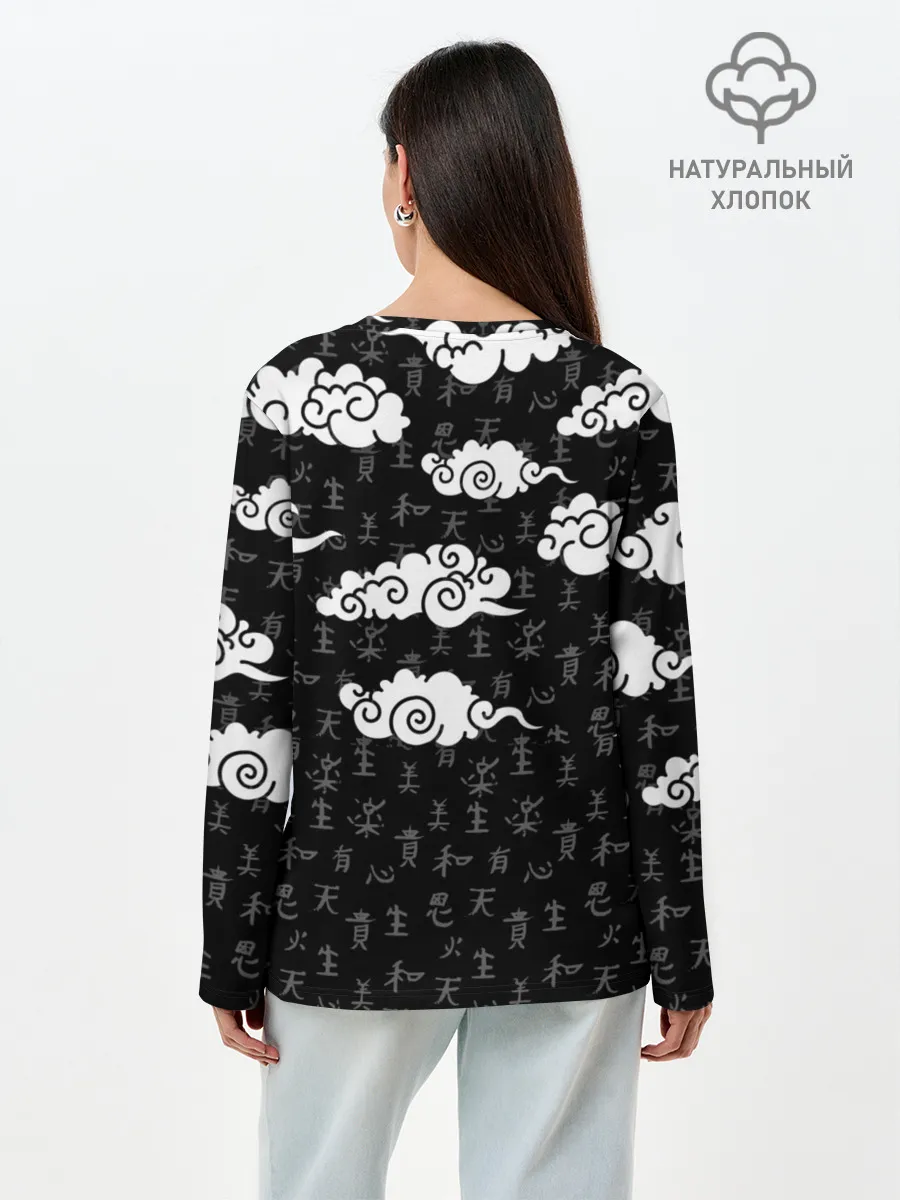 Лонгслив женский. Хлопок / КЛИНОК, РАССЕКАЮЩИЙ ДЕМОНОВ