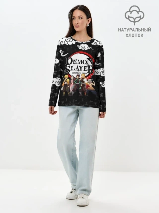 Лонгслив женский. Хлопок / КЛИНОК, РАССЕКАЮЩИЙ ДЕМОНОВ