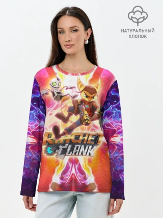 Лонгслив женский. Хлопок / Рэтчет и Кланr игра