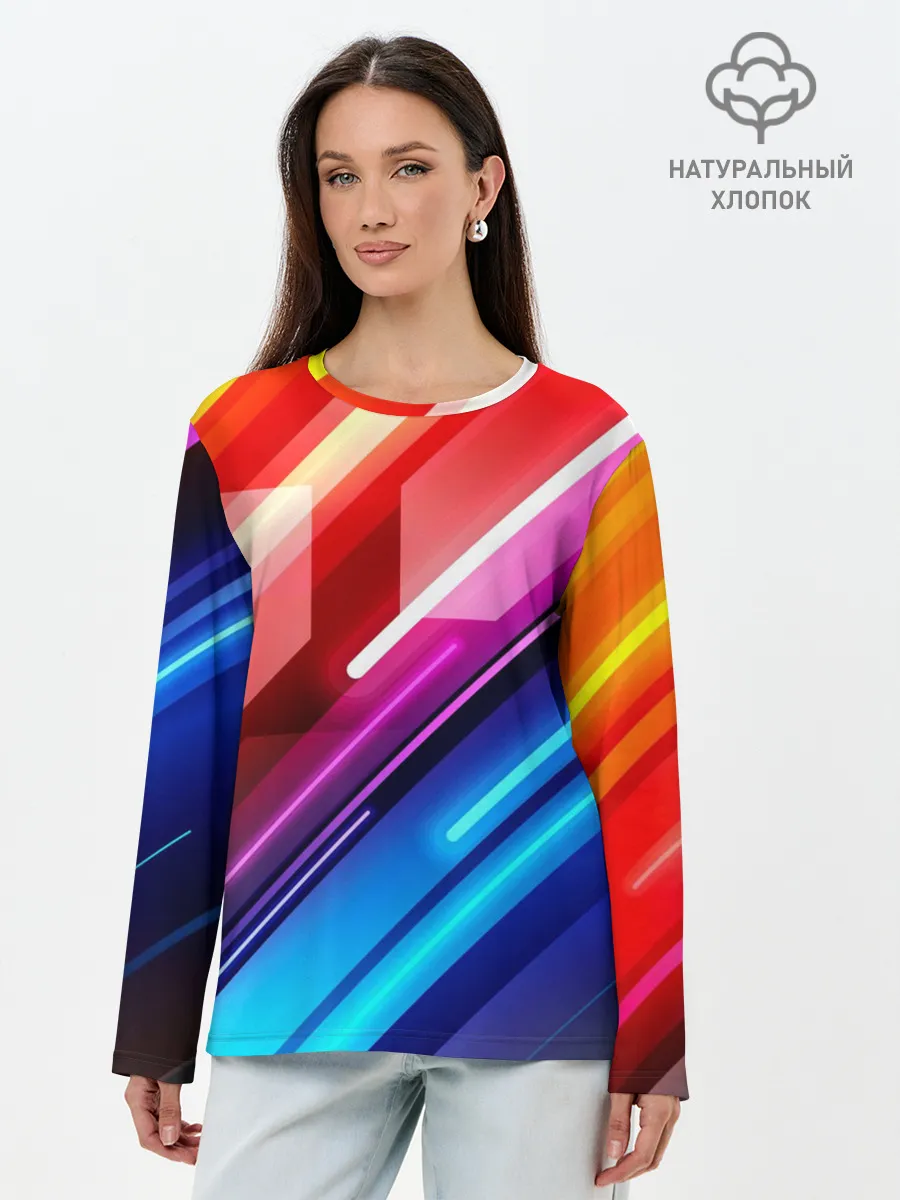 Лонгслив женский. Хлопок / НЕОН