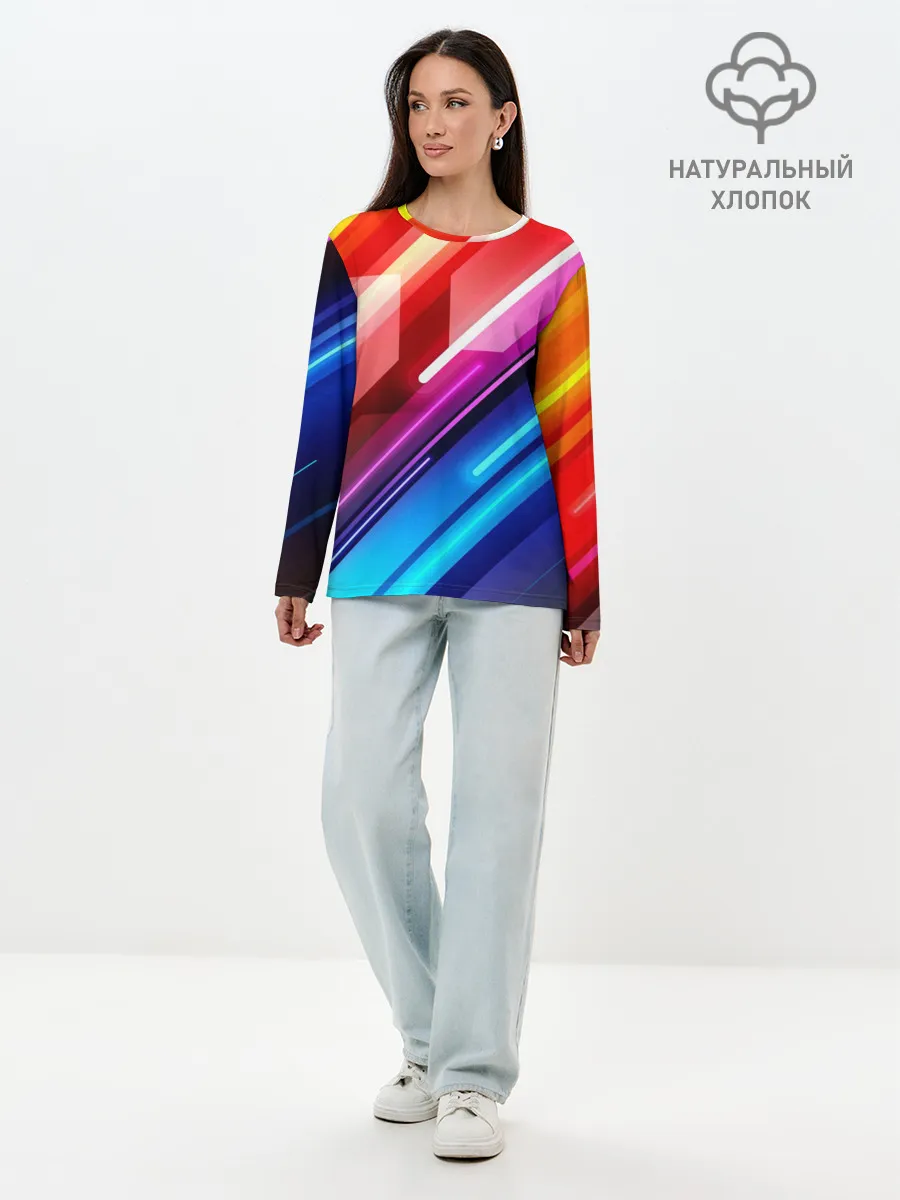 Лонгслив женский. Хлопок / НЕОН