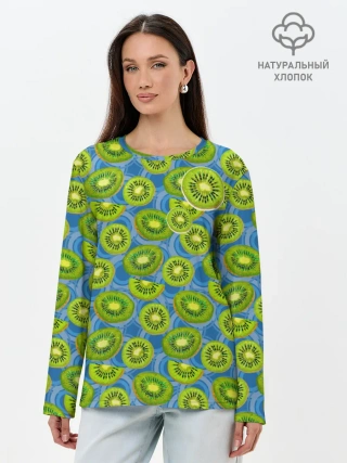Лонгслив женский. Хлопок / Киви