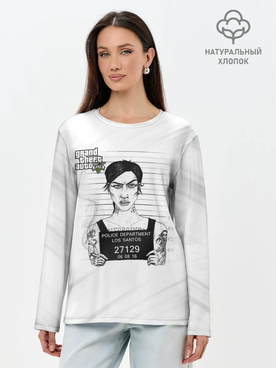 Лонгслив женский. Хлопок / POLICE LOS SANTOS GTA