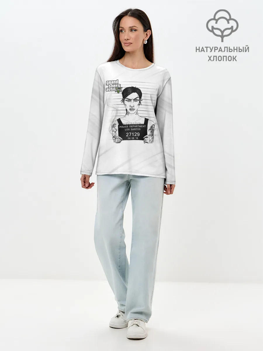 Лонгслив женский. Хлопок / POLICE LOS SANTOS GTA