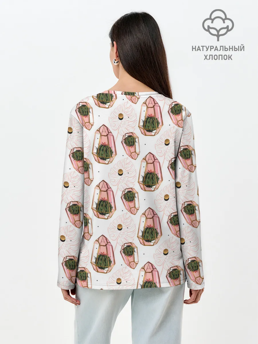 Лонгслив женский. Хлопок / Золотой террарий