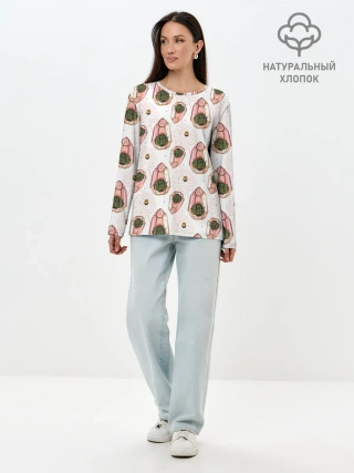 Лонгслив женский. Хлопок / Золотой террарий