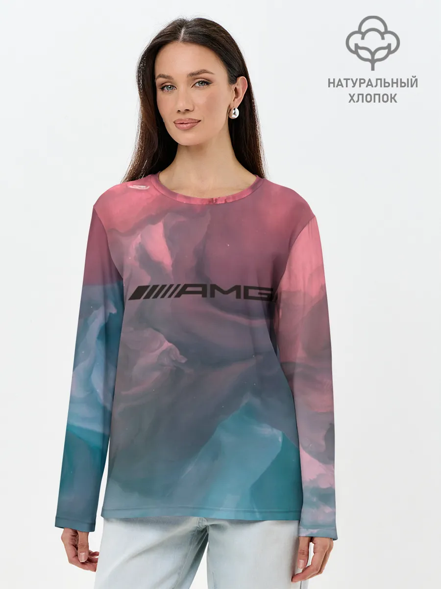 Лонгслив женский. Хлопок / MERCEDES AMG | МЕРСЕДЕС АМГ