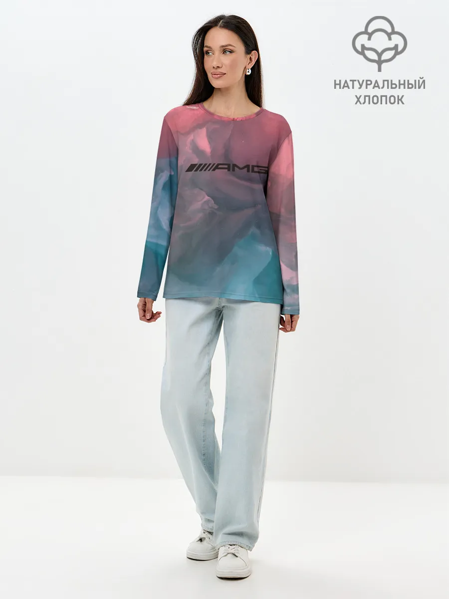 Лонгслив женский. Хлопок / MERCEDES AMG | МЕРСЕДЕС АМГ