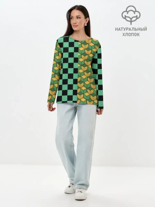 Лонгслив женский. Хлопок / ГИЮ ТОМИОКА | TANJIRO KAMADO