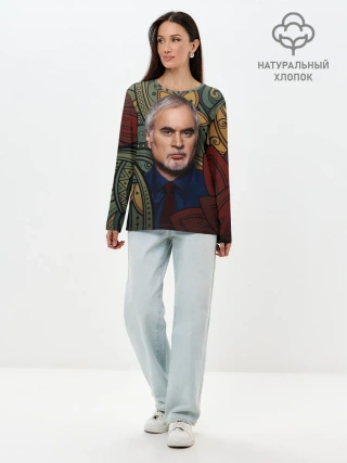 Лонгслив женский. Хлопок / Меладзе Цветы | Мандала